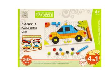 Puzzle układanka dzieci 248 elementów 4w1 AUTA