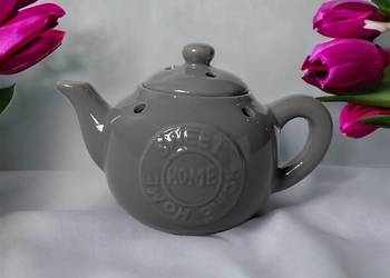 Kominek zapachowy wosk olejek dekoracja home czajnik szary