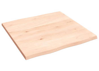 Blat stołu 60x60x2 cm surowy lity dąb z naturalną krawędzią WM-363869