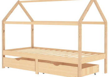 Łóżko dziecięce z szufladami lite drewno sosnowe 90x200 cm WM-322138