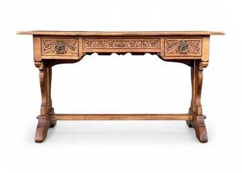 Dębowe biurko z szufladami w rustykalnym stylu, stół