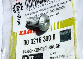 0002163900 M8x16 Śruba z łbem płaskim Claas