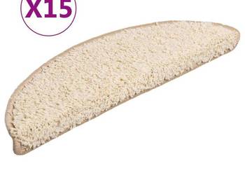 vidaXL Maty na schody 15 szt. 56x17x3 cm Kremowe półokrągłe(SKU:133896)