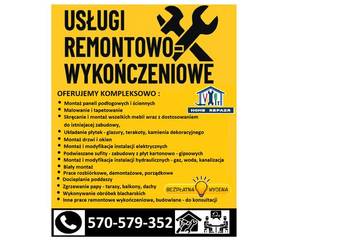 Usługi remontowo- budowlane - grzanie papy, obróbki blacharskie itp.