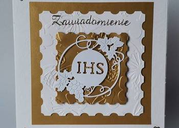 ZAWIADOMIENIA KOMUNIA UNIWERSALNE Z HOSTIĄ  - K4 – ZŁOTO – BIEL