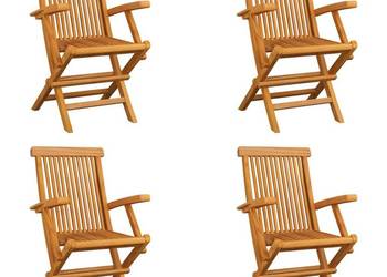 vidaXL Składane krzesła ogrodowe, 4 szt., lite drewno tekowe(SKU:3065528)