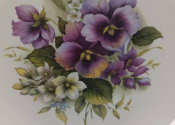 Talerz kolekcjonerski wiosenne kwiatki bratki fiołki