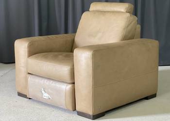 Skórzany fotel relaksacyjny Natuzzi - włoski design, funkcja relax