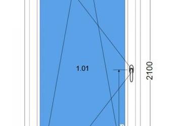 Okno balkonowe 860 x 2100 / 86 x 210 BIAŁE
