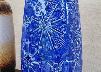 Wazon ceramiczny wysoki dzban na kwiaty stylowy niebieski