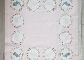 Obrus świąteczny wielkanocny różowy 84x84cm