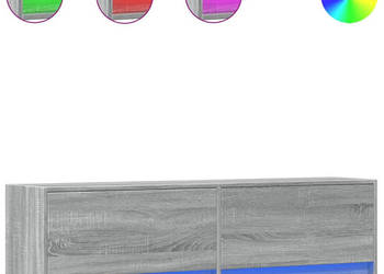 Ścienna szafka TV z LED szary dąb sonoma 140x31x38 cm WM-852374