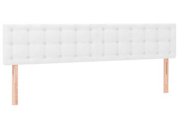 Zagłówek do łóżka z LED biały 200x5x78/88 cm sztuczna skóra WM-3121721