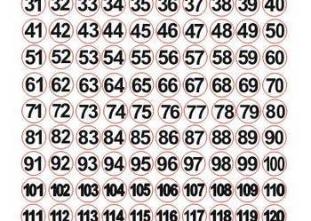 Naklejki liczby czarne na białym tle 1-150 szt 15 mm okrągłe