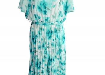 Elegancka sukienka na wesele, komunię szyfonowa plisowana biust-126cm