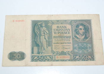 Stary banknot 50 złotych 1941 antyk unikat kolekcjonerski E