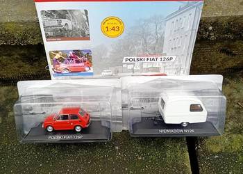 FIAT 126P + NIEWIADÓW N126 maluch przyczepa kultowe auta 1/43 Hachette