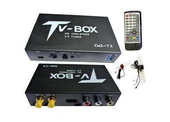 Tuner Cyfrowy Samochodowy TV DVB-T2 H.265 HEVC HDMI 2x antena 12V 24V USB