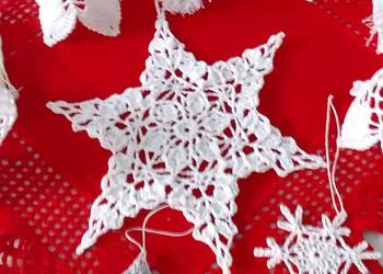 Gwiazda szydełkowa Święta choinka rękodzieło