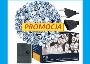 LAMPKI CHOINKOWE 200 LED 16m ZEW/WEW BIAŁE