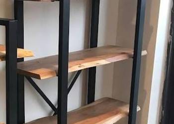 Regał NA WYMIAR na książki, DĘBOWY oflis loft industrialny mal. PROSZKOWO