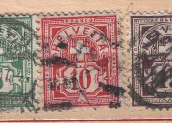 Zn. Szwajcaria  Mi 53, 4, 7  kas  1882