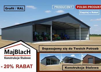 A175-Wiata Stalowa /Hala/ Garaż Blaszany / Duży  OTWARTY WJAZD  – Maj-Blach