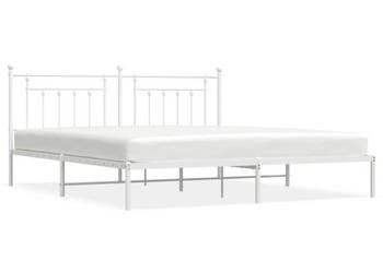 Łóżko Metalowe Białe Rama Łóżka Ze Stelażem Biała 200x200 cm WM-353593