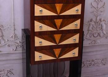 Drewniana Komoda Art Deco - 5 Szuflad - Regał Pomocnik - Szafka Unikat