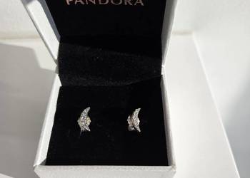 Srebrne kolczyki wkrętki księżyce z cyrkoniami Pandora