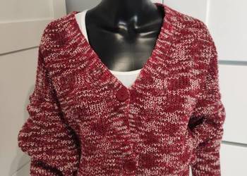 Sweter damski na guzikach kardigan bordowy rozmiar uni Lily