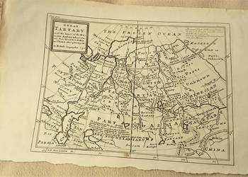 Starodruk Carska Rosja Syberia Mapa 1732 r oryginał. Unikalny stan