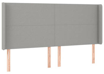 Zagłówek do łóżka z LED jasnoszary 203x16x118/128 cm tkanina WM-3123790