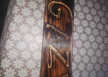 Tabliczka drewniana gaz