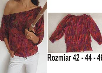 Kolorowa letnia bluzka hiszpanka rozmiar 42-44-46