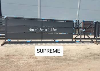 Brama przesuwna panelowa 4m SUPREME, ocynk+RAL, 5m, 6m, PRODUCENT