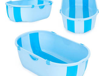 Wanienka dla dzieci wanna turystyczna składana odpływ niebieska ECOTOYS