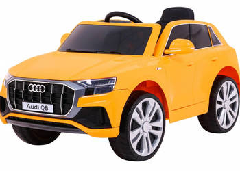 Audi Q8 LIFT 12V – Żółty – 2×35W, Pilot 2.4GHz, LED, Ekoskóra, Koła EVA