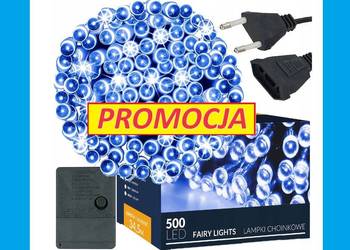 LAMPKI 500LED NA CHOINKĘ ZEW/WEW NIEBIESKIE 34,5M