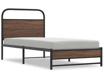 vidaXL Łóżko bez materaca, 90x200 cm, brązowy dąb(SKU:4100475)