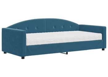 Sofa z materacem do spania niebieska aksamit 90x200 cm WM-3197276