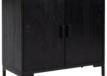 Szafka czarna 75x35x70 cm lite drewno sosnowe WM-349924