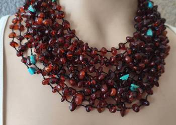 Kolia Naszyjnik Bursztyn Turkus