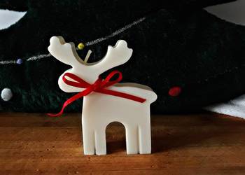 Sojowa świąteczna świeczka Renifer, świeczka na Święta, sojowa świeczka