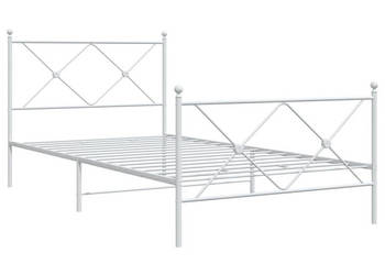 Łóżko Metalowe Białe Rama Łóżka Ze Stelażem Biała 100x200 cm WM-376564