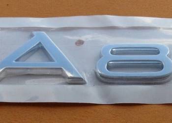 NOWY srebrny znaczek A8 emblemat chrom logo klejane