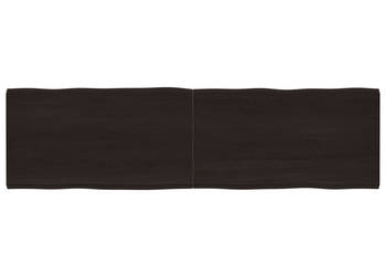 Blat ciemnobrązowy 220x60x(2-6) cm drewno z naturalną krawędzią WM-364057