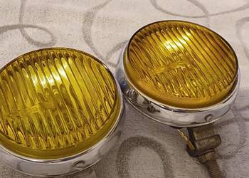 ŁADNE ŻÓŁTE HALOGENY PAL CHROM SKODA 120L 105 100 TRABANT WARTBURG FIAT 125