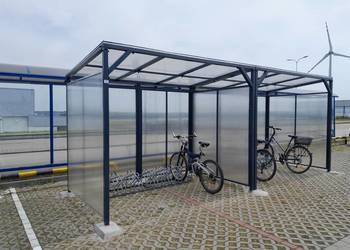 Wiata rowerowa szklana 6x2