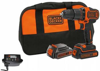 Wkrętarka udarowa akumulatorowa Black&Decker 18V, 2x bateria 1,5Ah + torba